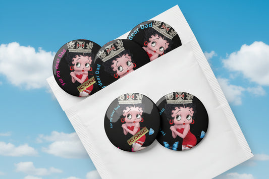 FASHION PIN BUTTONS BETTY BOOP H+R